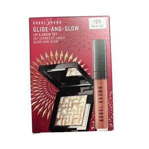 Bobbi Brown Glide-and-Glow Lip Gloss & Highlighter Set Pink Glow New in box